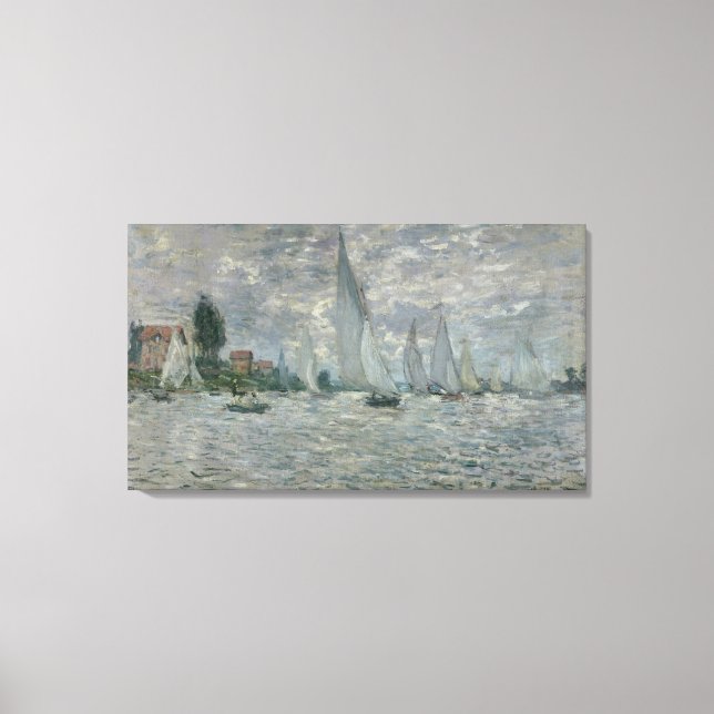 Claude Monet | Båtar eller Regatta i Argentina Canvastryck (Framsida)