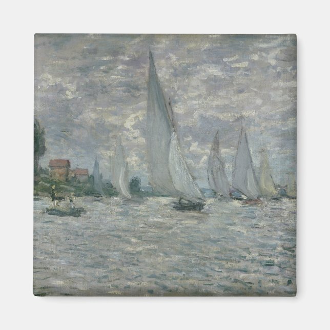 Claude Monet | Båtar eller Regatta i Argentina Magnet (Framsidan)