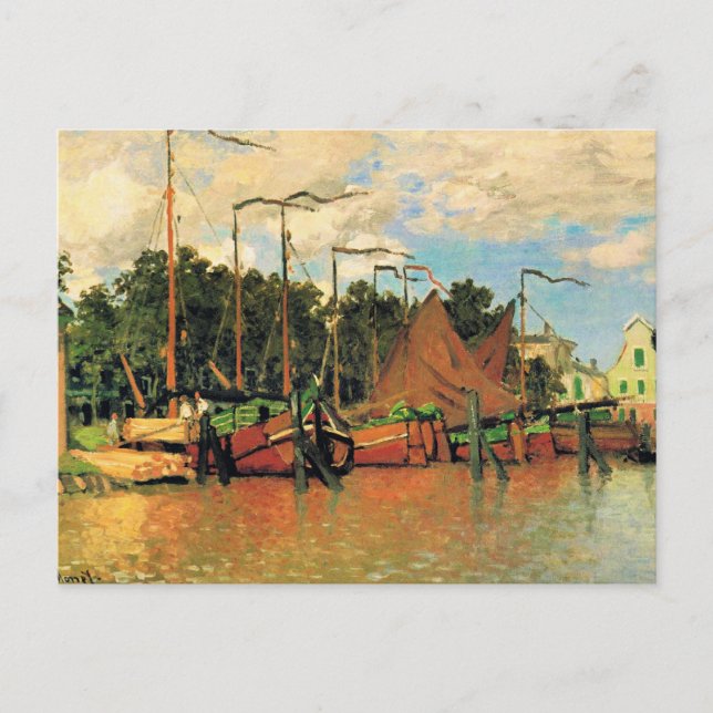 Claude Monet, Båtar vid Zaandam, Vykort (Framsida)