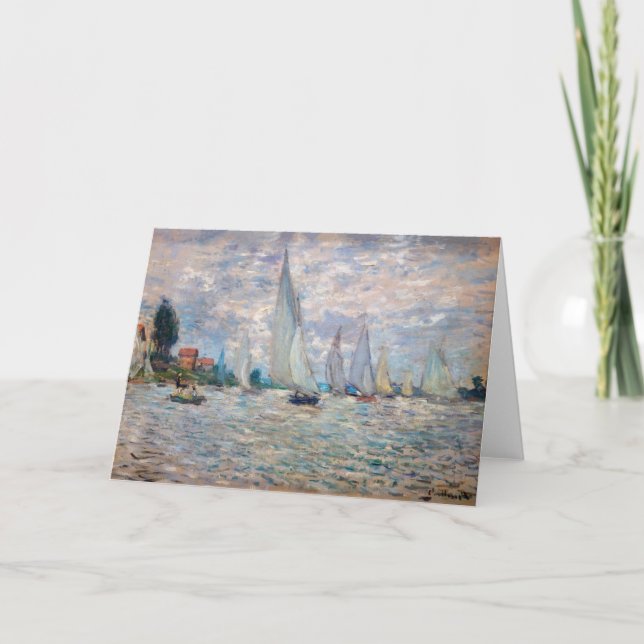 Claude Monet - Båtregatta i Argenteuil Kort (Framsida)