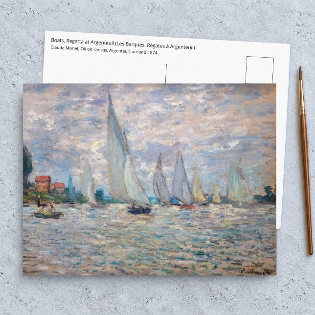 Claude Monet - Båtregatta i Argenteuil Vykort (Skapare uppladdad)