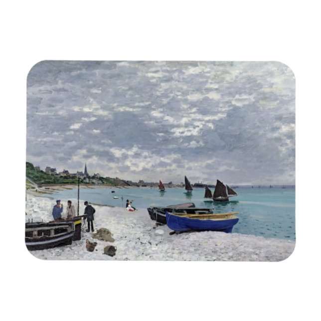 Claude Monet | Beach at Sainte-Adresse Magnet (Horisontell)