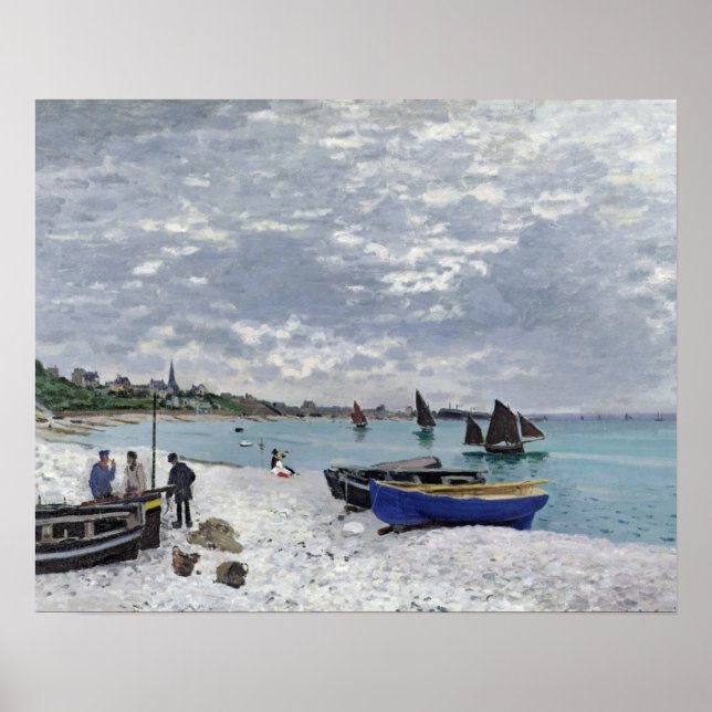 Claude Monet | Beach at Sainte-Adresse Poster (Framsidan)