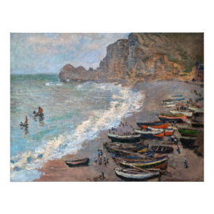 Claude Monet - Beach vid Etretat Fototryck