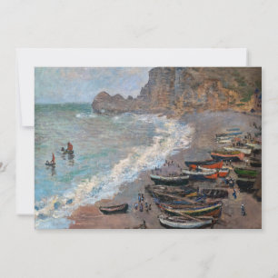 Claude Monet - Beach vid Etretat Inbjudningar