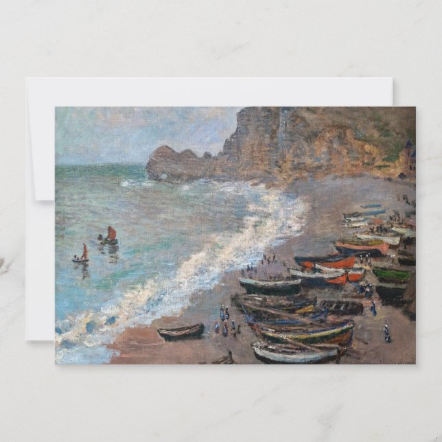 Claude Monet - Beach vid Etretat Inbjudningar (Framsida)