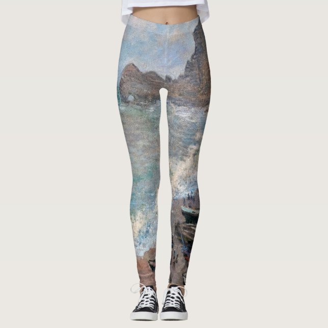 Claude Monet - Beach vid Etretat Leggings (Framsida)