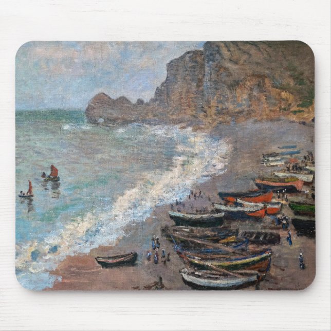 Claude Monet - Beach vid Etretat Musmatta (Framsidan)