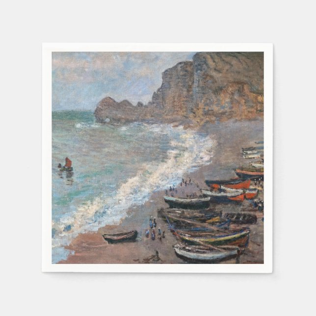 Claude Monet - Beach vid Etretat Pappersservett (Framsidan)