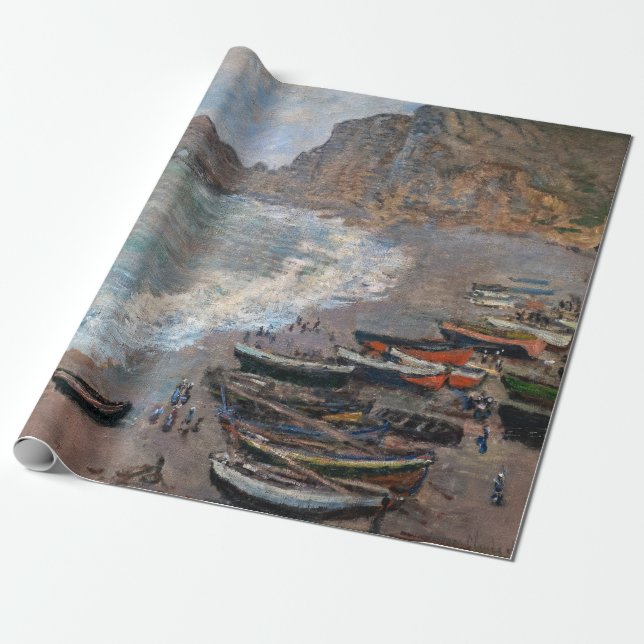 Claude Monet - Beach vid Etretat Presentpapper (Utrullad)