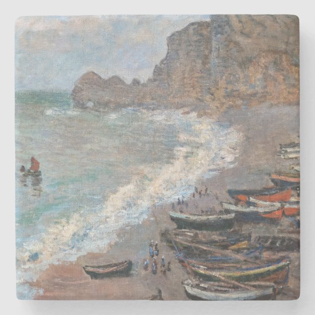 Claude Monet - Beach vid Etretat Stenunderlägg (Framsidan)