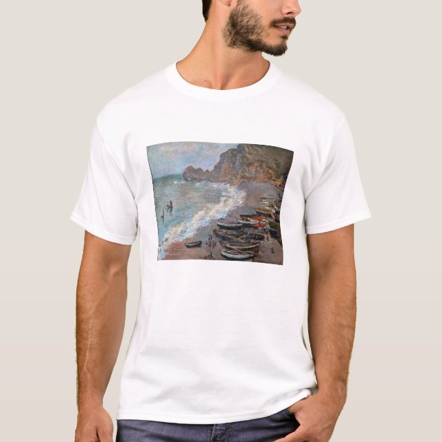 Claude Monet - Beach vid Etretat T Shirt (Framsida)
