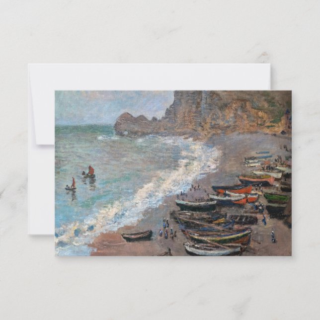 Claude Monet - Beach vid Etretat Tack Kort (Framsida)