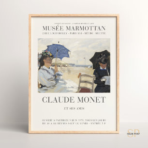 Claude Monet Beach vid Trouville Art Print Poster