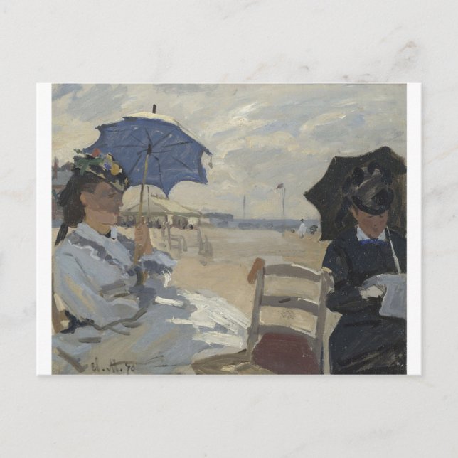 Claude Monet - Beach vid Trouville Painting Vykort (Framsida)