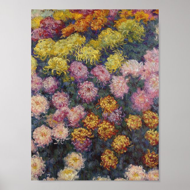 Claude Monet - Bed of Chrysanthemums Poster (Framsidan)