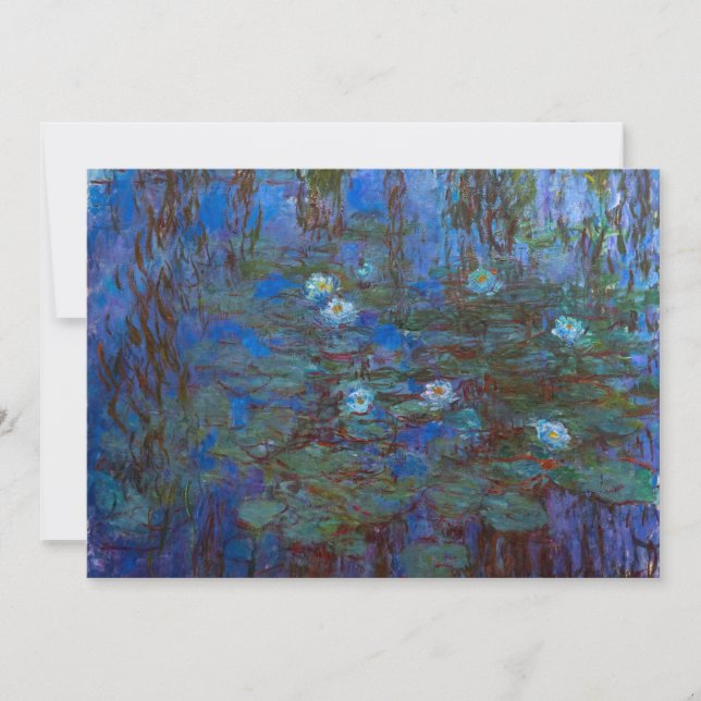 Claude Monet - Blå Näckrosor Inbjudningar (Framsida)