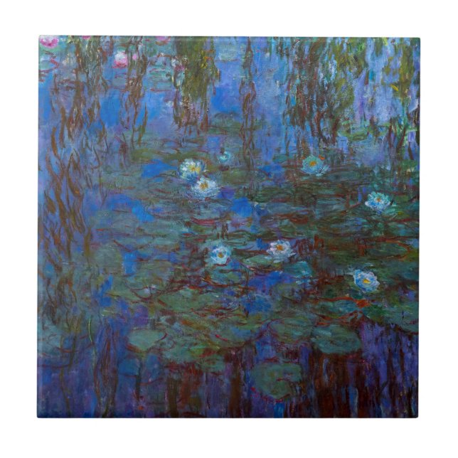 Claude Monet - Blå Näckrosor Kakelplatta (Framsidan)