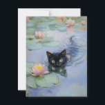 Claude Monet Black Cat Vintage Postcard Vykort<br><div class="desc">Claude Monet Vintage Postcard</div>