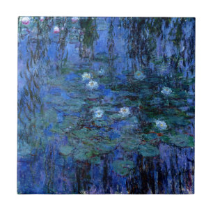 Claude Monet blåttnäckrosor Kakelplatta