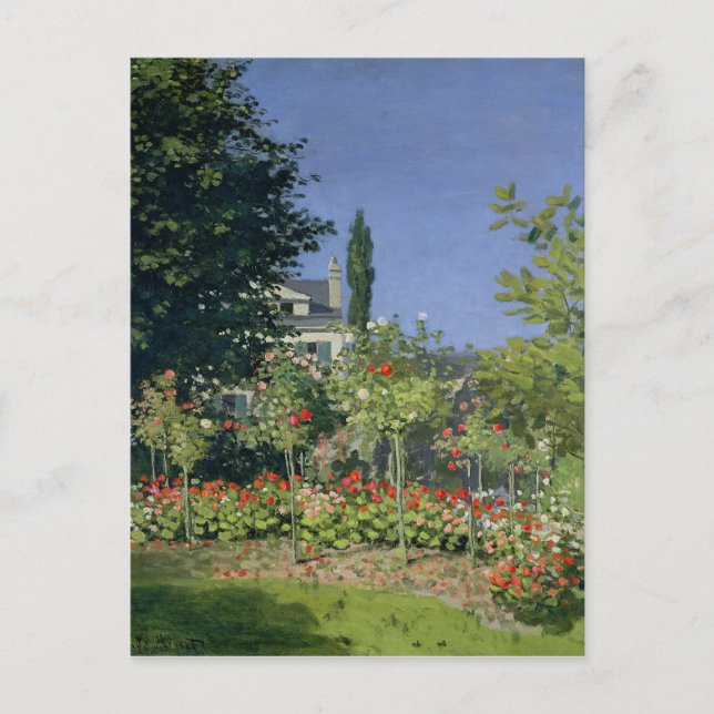 Claude Monet | blomma trädgård på Sainte-Adresse Vykort (Framsida)