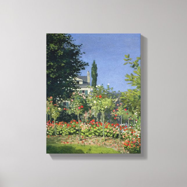 Claude Monet | Blommar Garden vid Sainte-Adresse Canvastryck (Framsida)