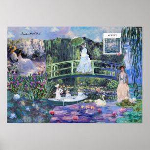 Claude Monet Blommigt liggande Collage Poster
