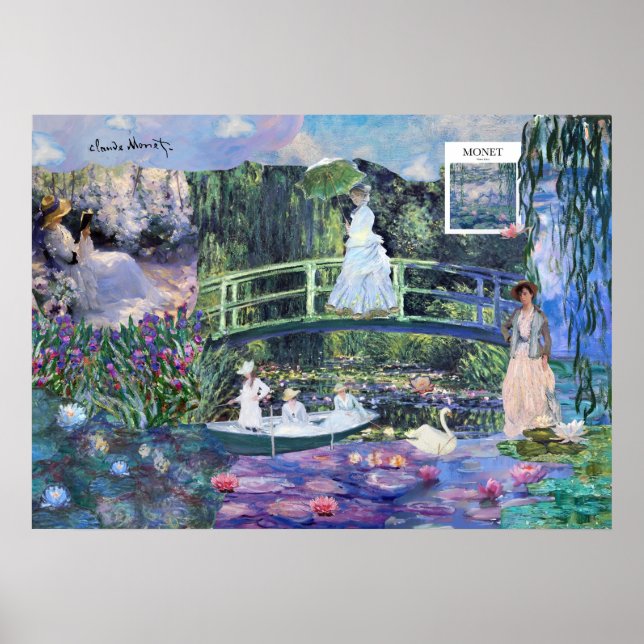 Claude Monet Blommigt liggande Collage Poster (Framsidan)