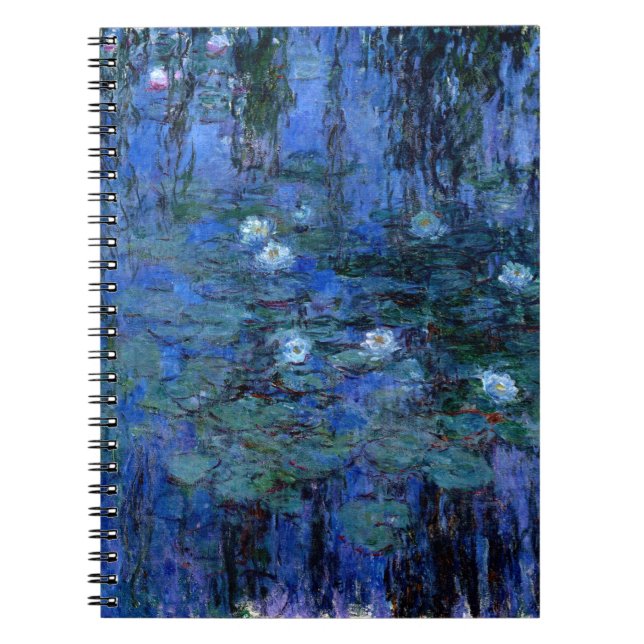 Claude Monet Blue Vatten Lilies Anteckningsbok (Framsidan)