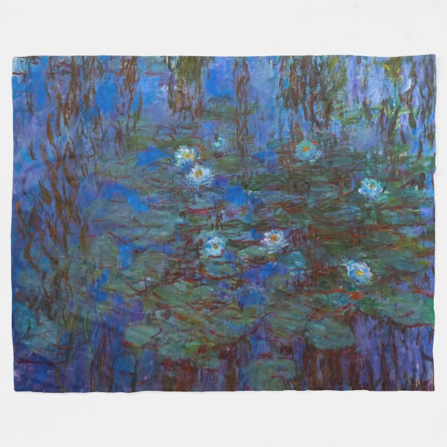 Claude Monet - Blue Vatten Lilies Fleecefilt (Framsidan (Horisontell))