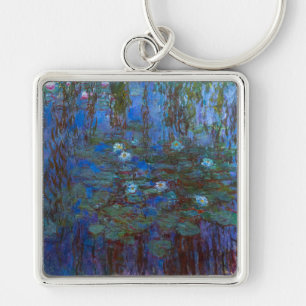Claude Monet - Blue Vatten Lilies Fyrkantig Silverfärgad Nyckelring