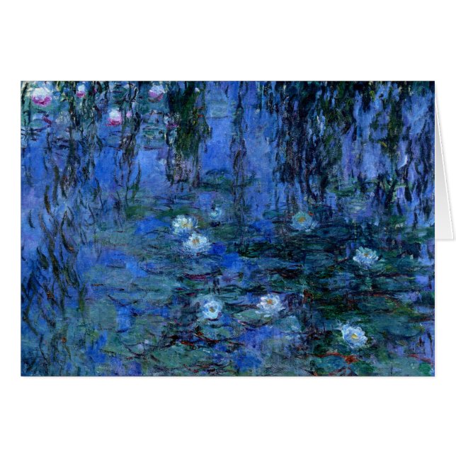 Claude Monet Blue Vatten Lilies Hälsningskort (Framsidan Horizontal)