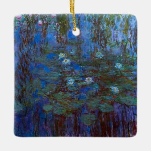 Claude Monet - Blue Vatten Lilies Julgransprydnad Keramik
