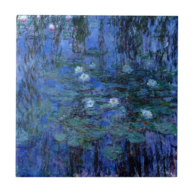 Claude Monet Blue Vatten Lilies Kakelplatta (Framsidan)