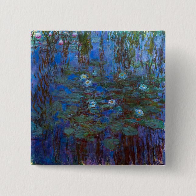 Claude Monet - Blue Vatten Lilies Knapp (Framsida)