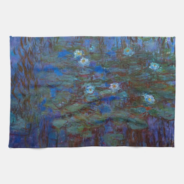 Claude Monet - Blue Vatten Lilies Kökshandduk (Horisontell)