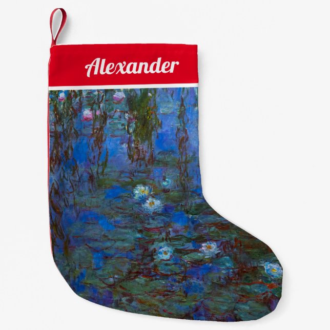 Claude Monet - Blue Vatten Lilies Liten Julstrumpa (Framsidan)