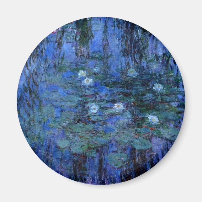 Claude Monet Blue Vatten Lilies Magnet (Framsidan)