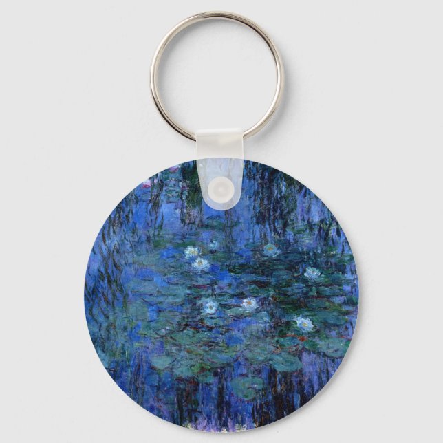 Claude Monet Blue Vatten Lilies Nyckelring (Framsida)