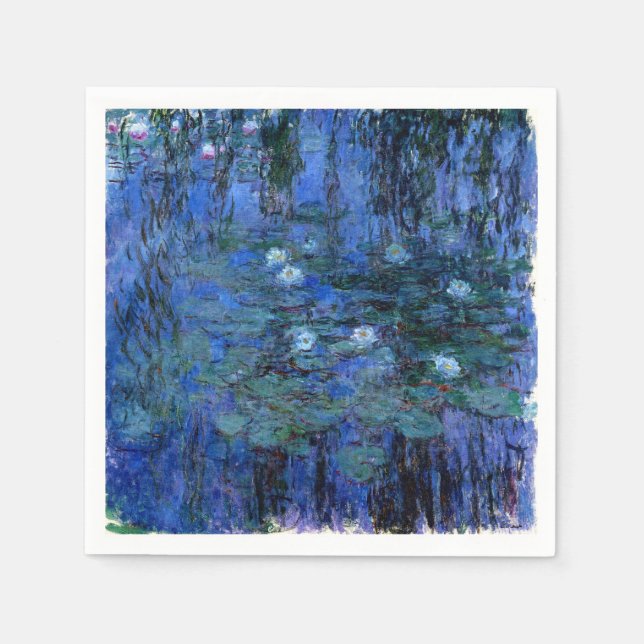 Claude Monet Blue Vatten Lilies Pappersservett (Framsidan)