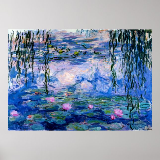 Claude Monet - Blue Vatten Lilies Poster (Framsidan)