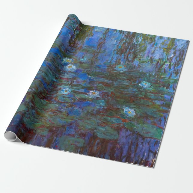 Claude Monet - Blue Vatten Lilies Presentpapper (Utrullad)