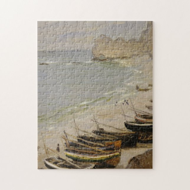 Claude Monet - Boat on the Beach at Etretat Pussel (Vertikal)