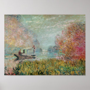 Claude Monet Boat Studio on the Seine, 1875 Poster