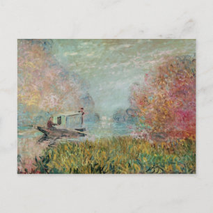 Claude Monet Boat Studio on the Seine, 1875 Vykort