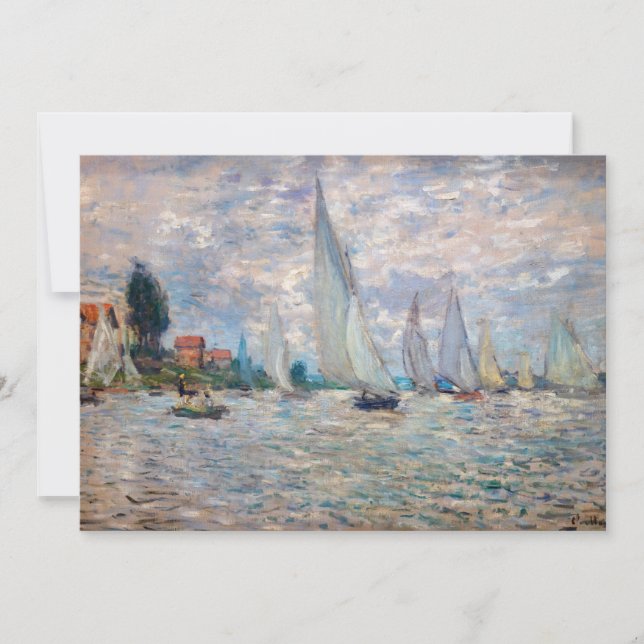 Claude Monet - Boats Regatta vid Argenteuil Inbjudningar (Framsida)