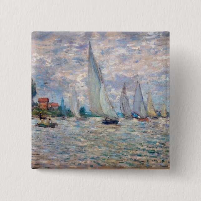 Claude Monet - Boats Regatta vid Argenteuil Knapp (Framsida)