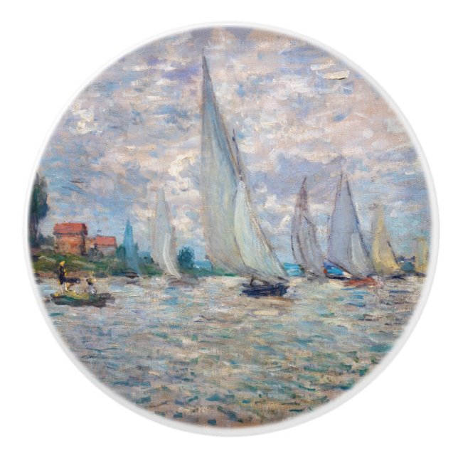 Claude Monet - Boats Regatta vid Argenteuil Knopp (Framsidan)