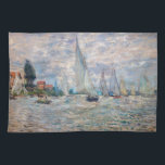 Claude Monet - Boats Regatta vid Argenteuil Kökshandduk<br><div class="desc">Boats Regatta at Argenteuil / Regate a Argenteuil - Claude Monet,  Oil on Canvas,  1874</div>