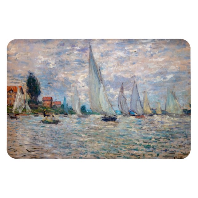 Claude Monet - Boats Regatta vid Argenteuil Magnet (Horisontell)